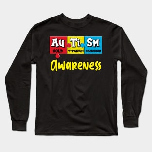 Autism Awareness Puzzle Chemical Periodic Table Long Sleeve T-Shirt